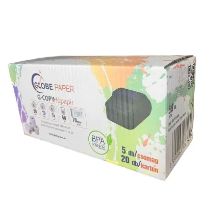 80*70 mm ( 48 gr) 14-17mm core 48 gr. 70 méter asztali hőnyomtató szalag EGYEDI 20 ROLL/ DOBOZ kiszereléssel