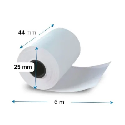 44*25mm ( 48 gr) 6 méter TAXAMÉTER szalag 10-15mm papír core