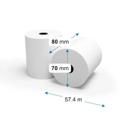 80*70 mm ( 55 gr) 14-17mm core 55 gr. 57,4 méter Blokknyomtatóba való szalag