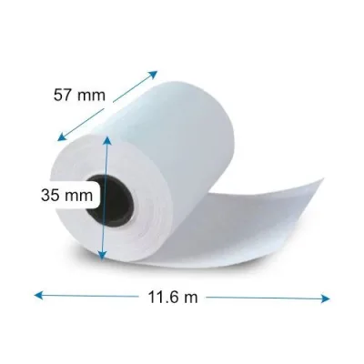 57*35mm ( 55 gr) 14-17mm core 55 gr. 11,6 méter BANKKÁRTYA TERMINÁL ( POS)  és PÉNZTÁRGÉP szalag