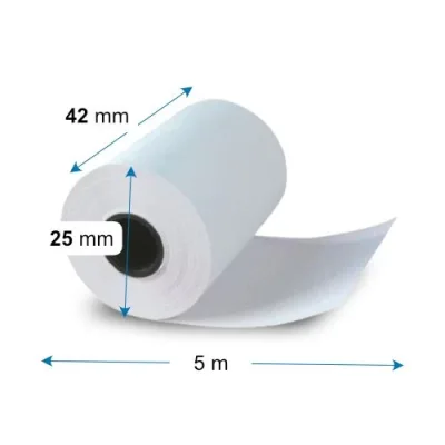 42*25mm ( 55 gr) 5 méter TAXAMÉTER szalag 10-15mm papír core